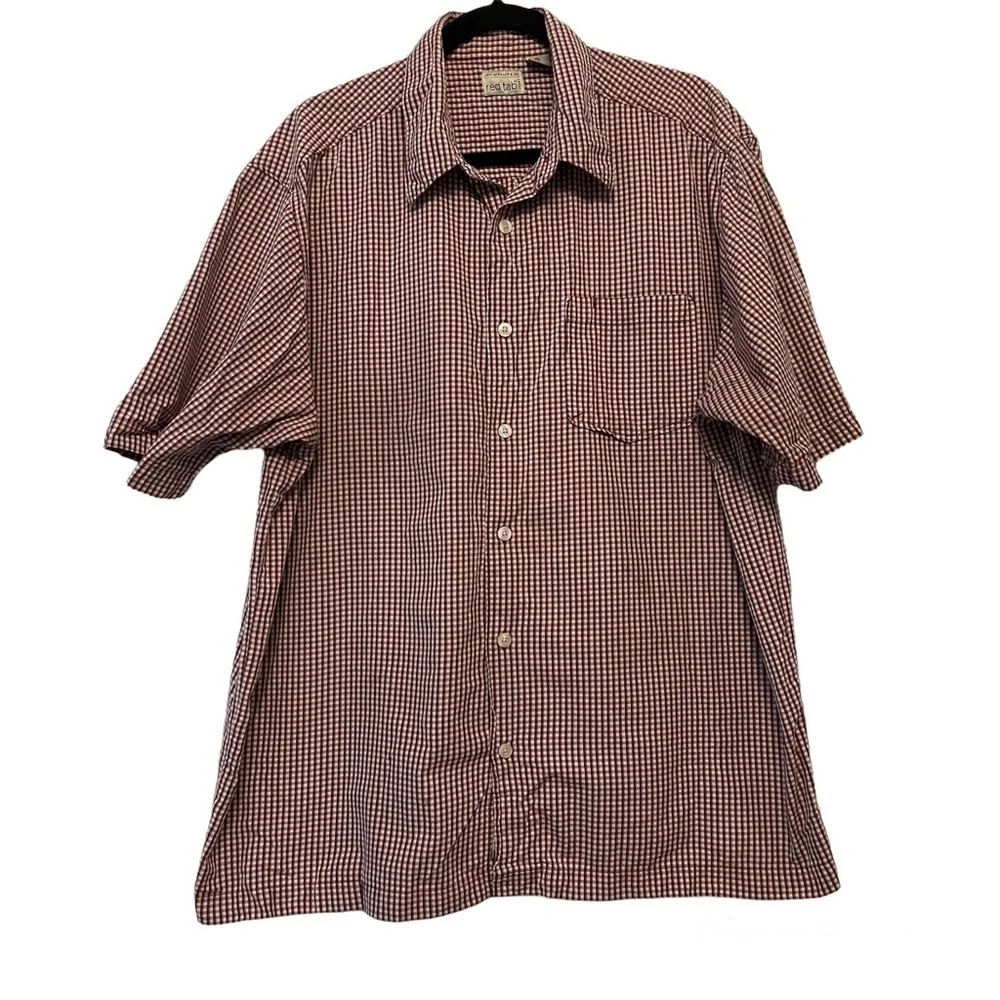 Levi’s Red Tab Red & White Checkered Short Sleeve Button Down Shirt
